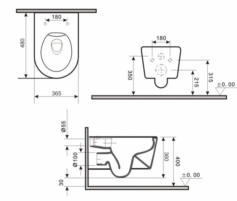 Унитаз подвесной Gid Tr2130GM - 1