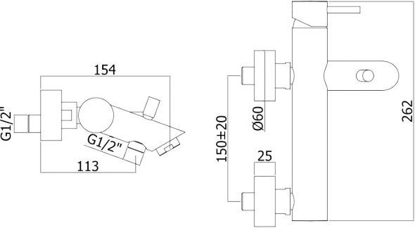 Смеситель Paffoni Light LIG022CR для ванны с душем - 1