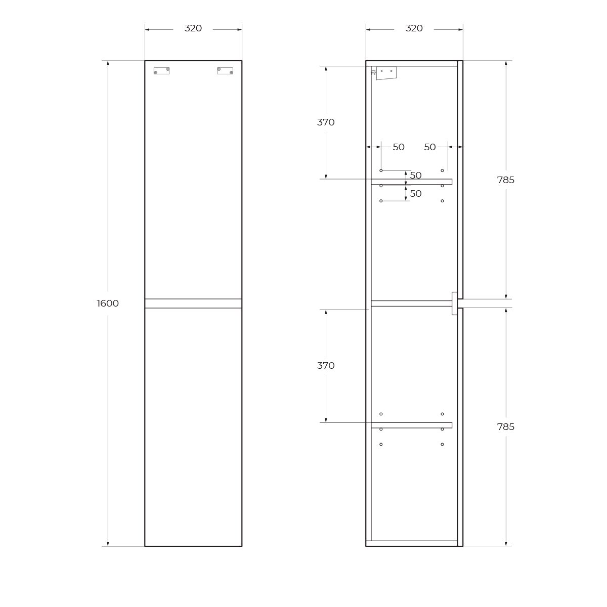 Комплект мебели BelBagno Albano 60 темное дерево - 15