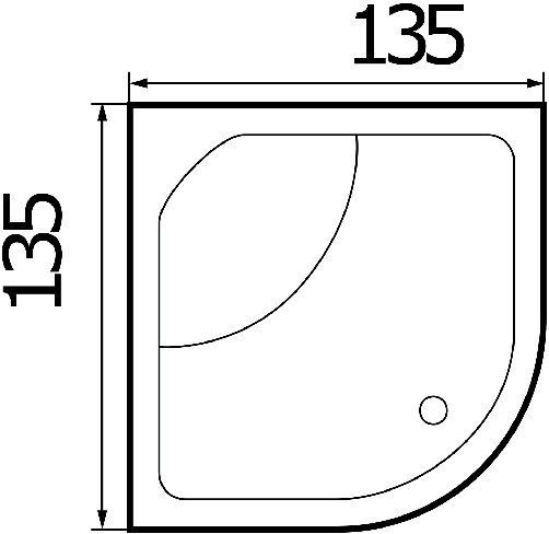 Ванна акриловая полукруглая River Wemor 135/135/55 C  10000003043 - 2