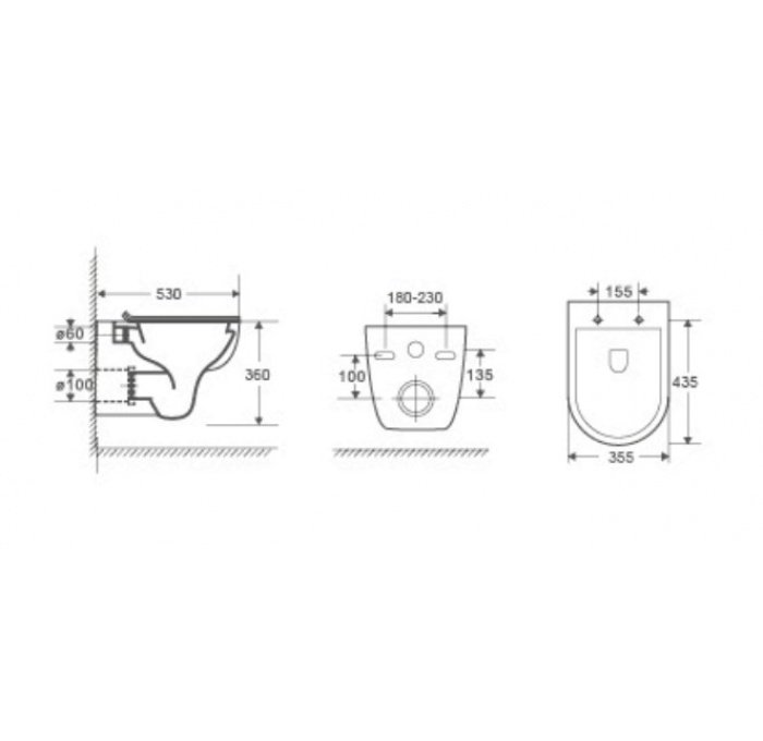 Комплект Weltwasser AMBERG 350 ST + BAARBACH 004 GL-WT + AMBERG RD-CR  10000006501 - 5