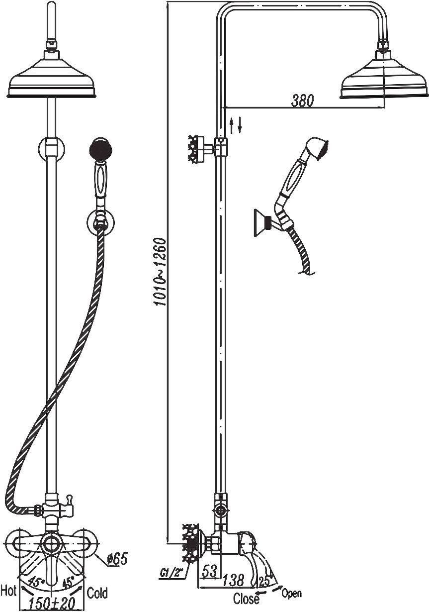 Душевая стойка Cezares Lira C CD 01 LIRA-C-CD-01 - 2