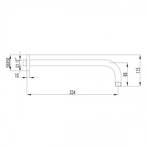 Кронштейн для верхнего душа Lemark Bronx черный, матовый  LM3787BL - 1