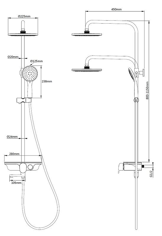 Душевая стойка WeltWasser WW DP 1020 WT белый  10000003185 - 4