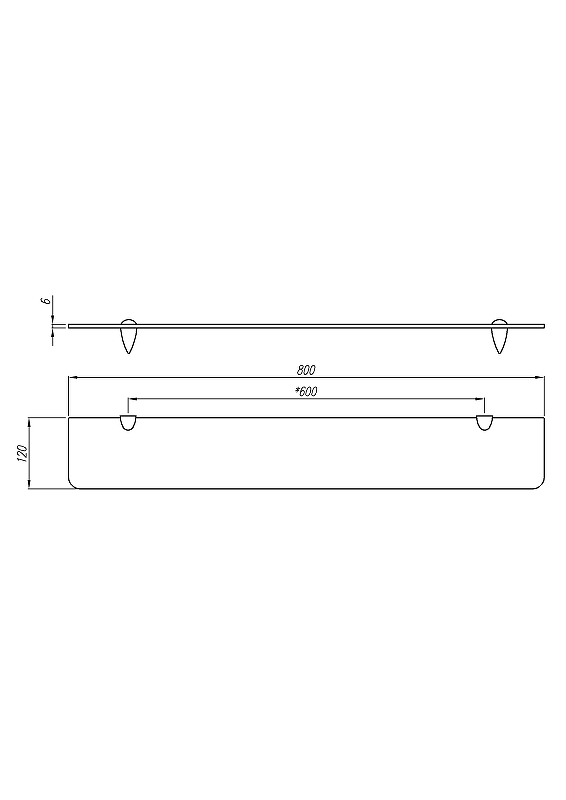 Полка стеклянная Aquaton Ария 80 хром 1A144603AA010 - 3