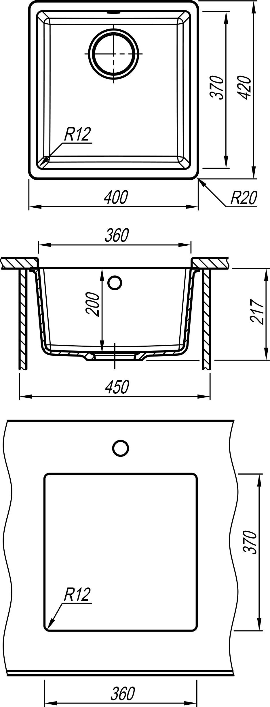 Мойка Flortek Ринг 360, мокко FSm  24.050.B0360.303 - 2