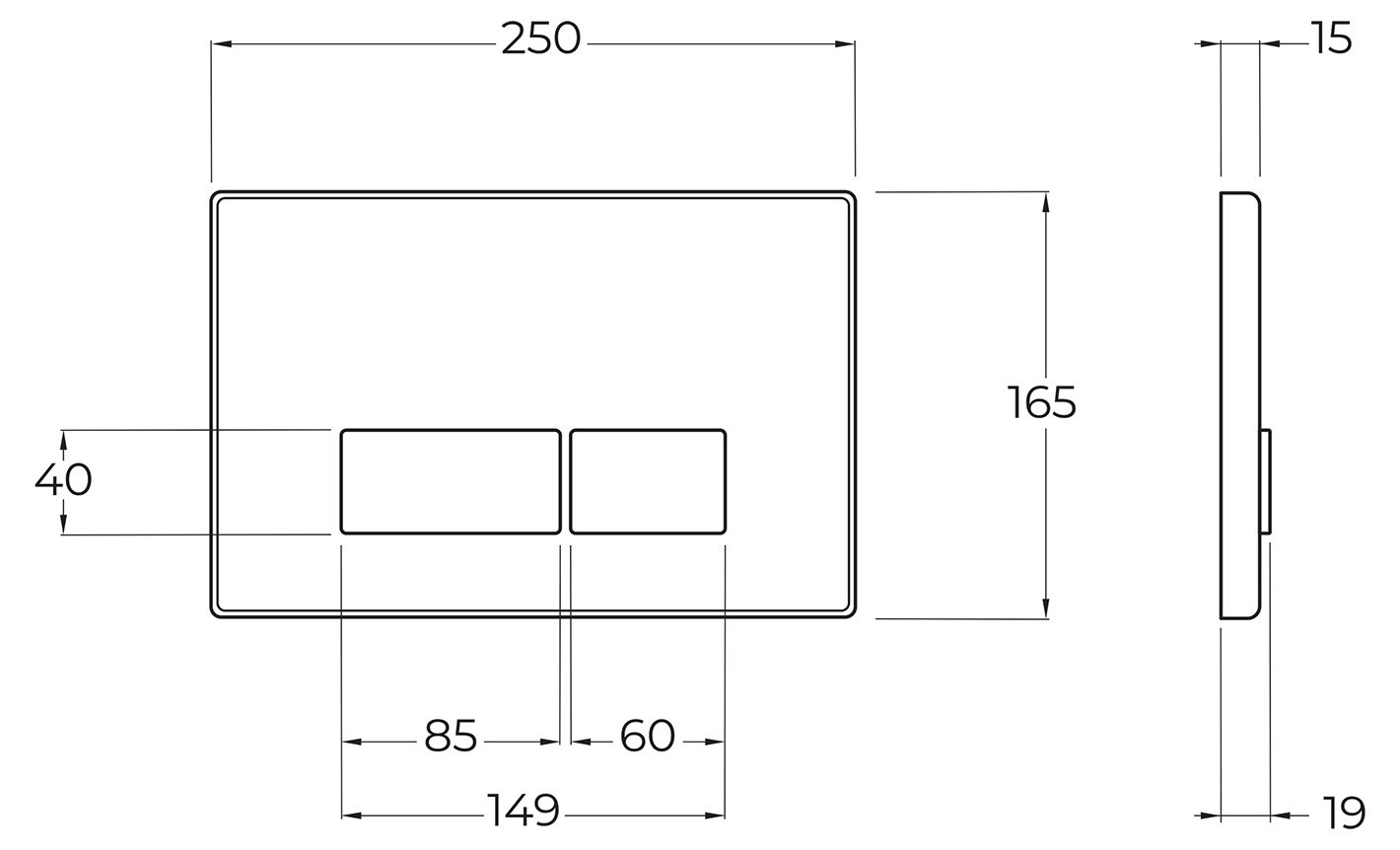 Система инсталляции BelBagno с кнопкой смыва хром BB097SET.Q.CR - 4