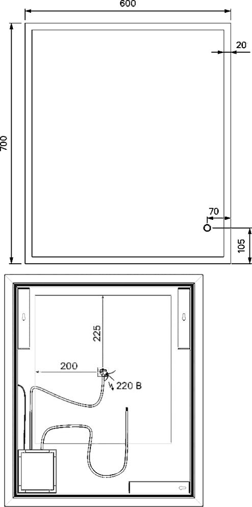 Зеркало Iddis Brick 60 c термообогревом и подсветкой BRI6000i98 - 5