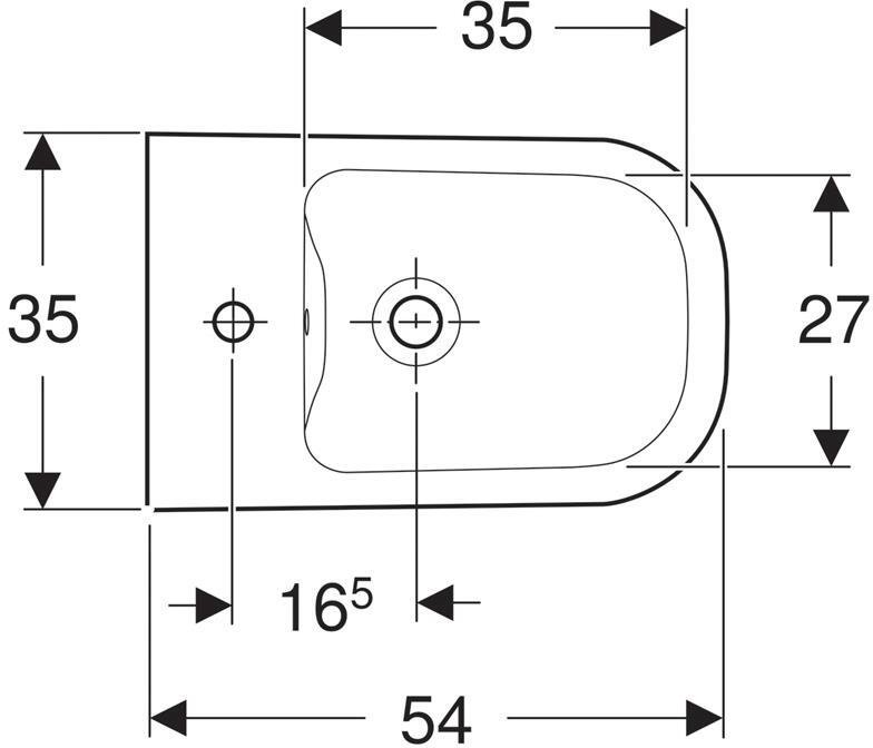 500.216.01.1 GEBERIT биде подвесное SMYLE /54х35/(белый) - 3