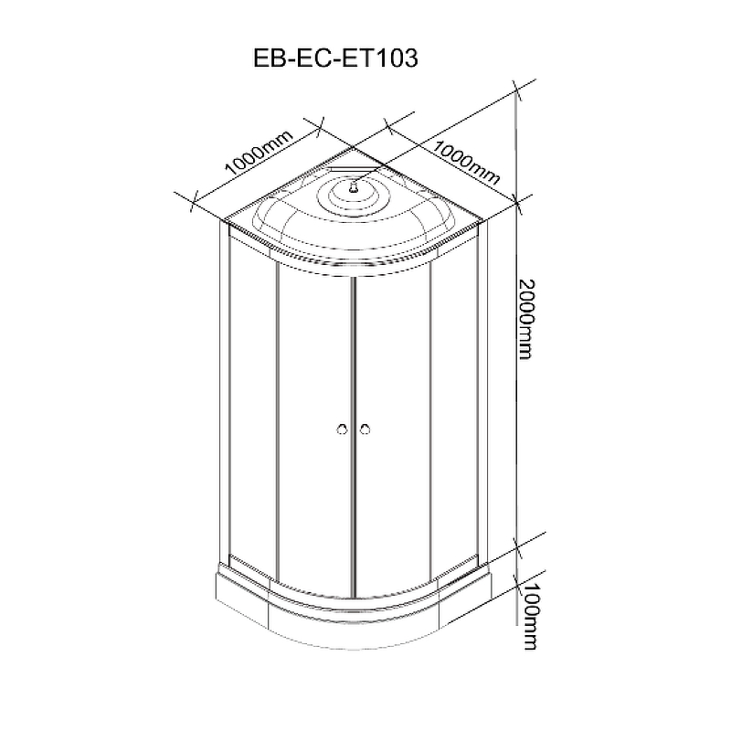 Душевая кабина Parly Effect 100х100 белая стекло матовое EF1031 - 2