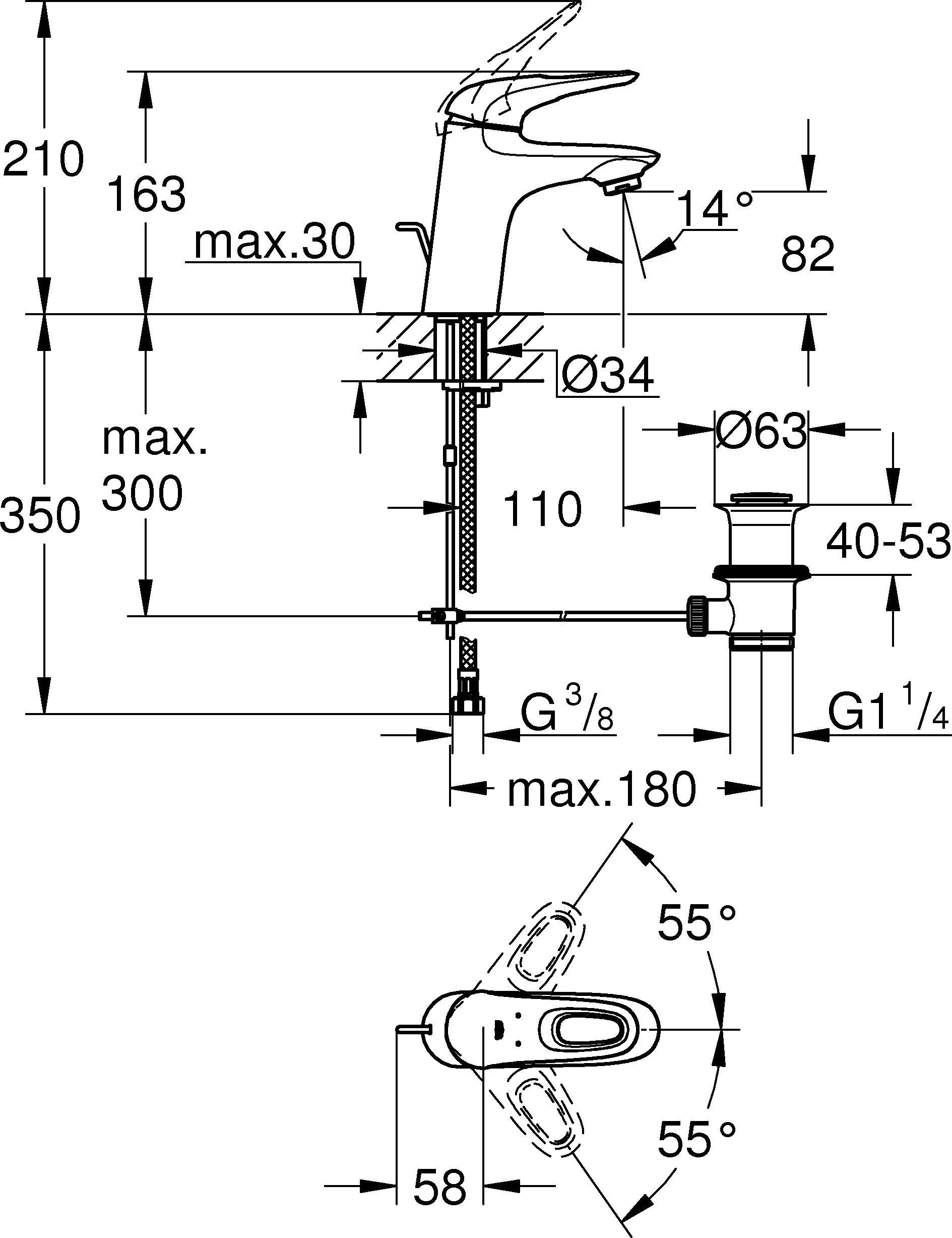 Смеситель Grohe Eurostyle New 33558003 для раковины - 4