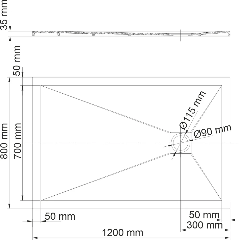 Поддон для душа Wasserkraft Dill 120х80 черный 61T06 - 2