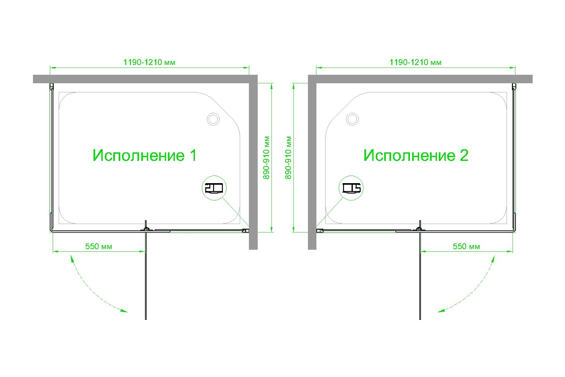 Душевой уголок Royal Bath HPVD 120х90 профиль белый стекло матовое RB9120HPVD-C - 3