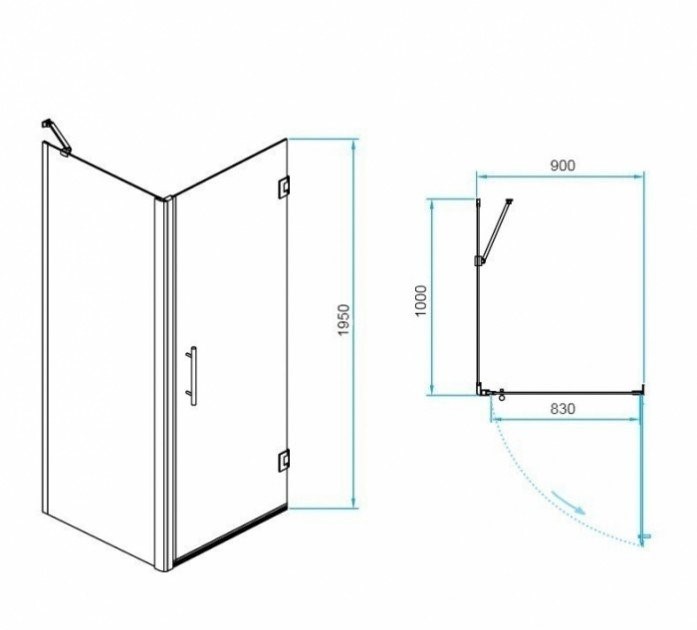Душевой уголок RGW Passage PA-36B 90x100 профиль черный стекло прозрачное 41083690-014 - 2