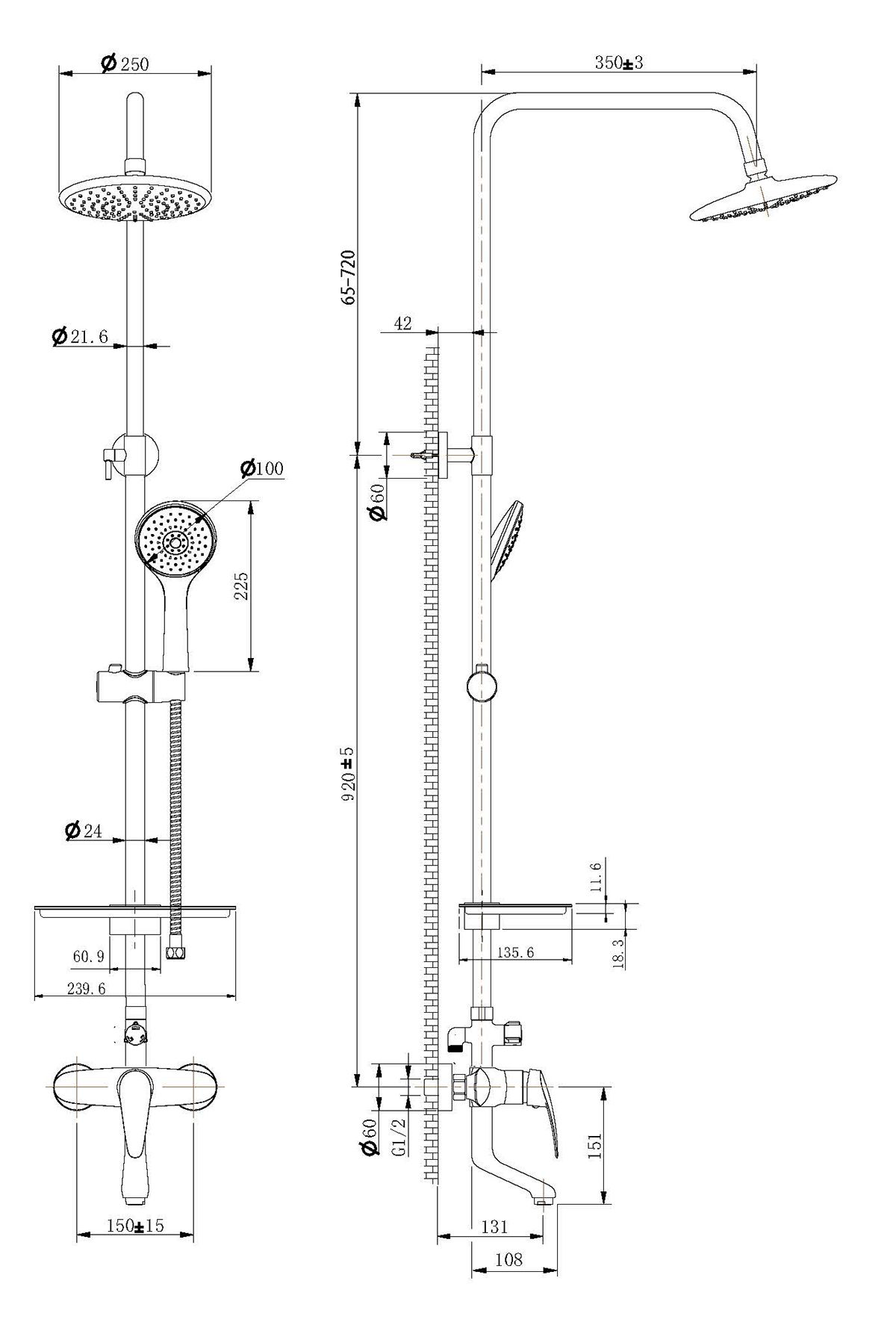 Душевая стойка Lemark Linara LM0462C - 1