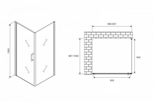 Душевой уголок Abber Sonnenstrand 60х100 хром  AG04060-S100 - 2