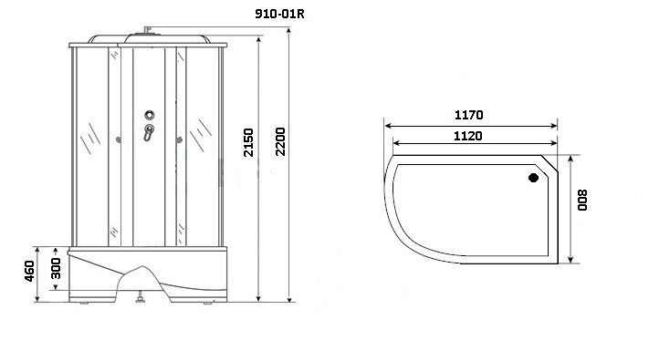 Душевая кабина Niagara NG-910-01R 120х80х220 без бани 9100134R - 1