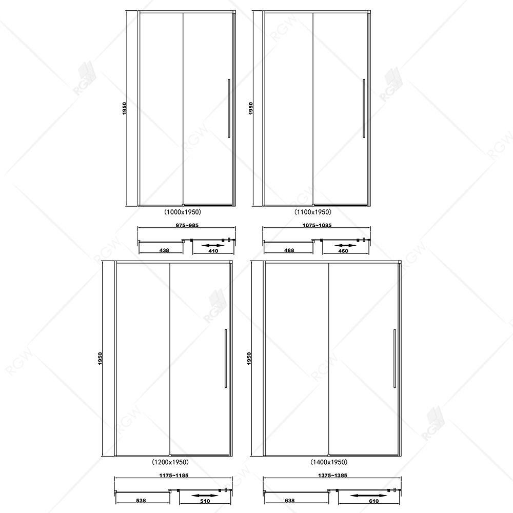 Душевая дверь 150*195 RGW SV-12-B Чёрный/Прозрачное/6 мм (1485-1495) (Easy) 32321215-14 - 1