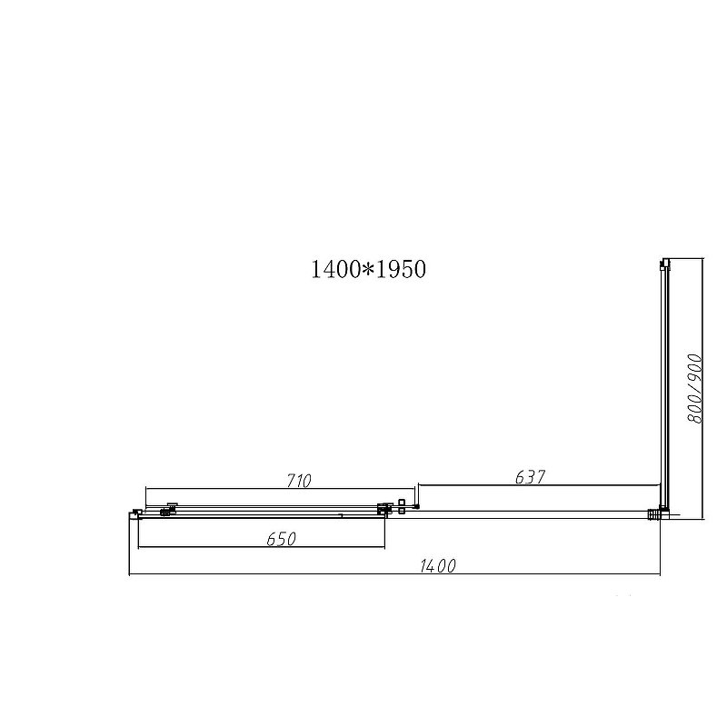 Душевой уголок Vincea Slim-N 140х80 черный стекло прозрачное VSR-4SN8014CLB - 1