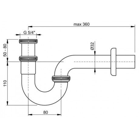 Сифон для раковины AlcaPlast A432 - 2