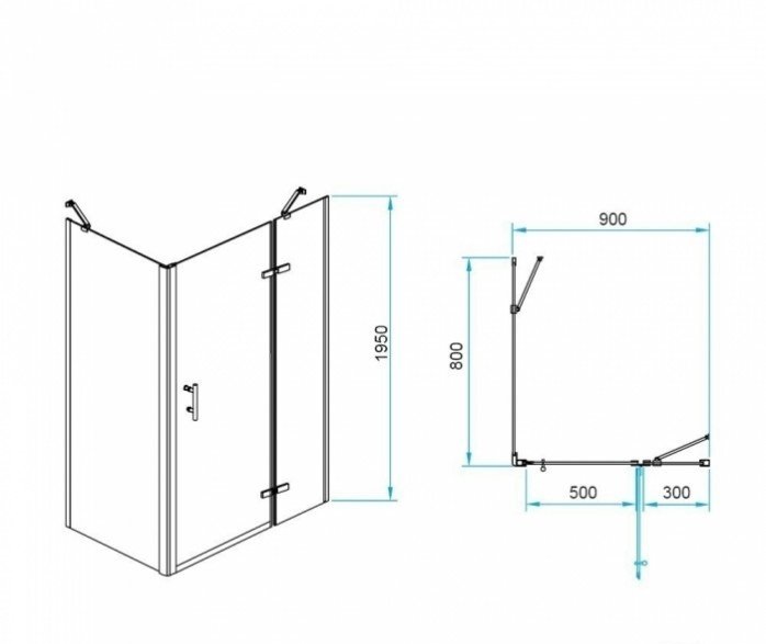 Душевой уголок RGW Passage PA-77B R 90x80 профиль черный стекло прозрачное 41087798-084R - 2