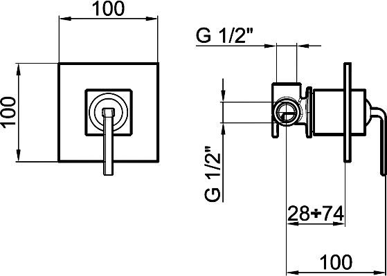 Смеситель Webert Wolo WO880101564 С ВНУТРЕННЕЙ ЧАСТЬЮ, черный - 2