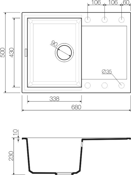 Мойка кухонная Omoikiri Sakaime 68-WH белая 4993126 - 3