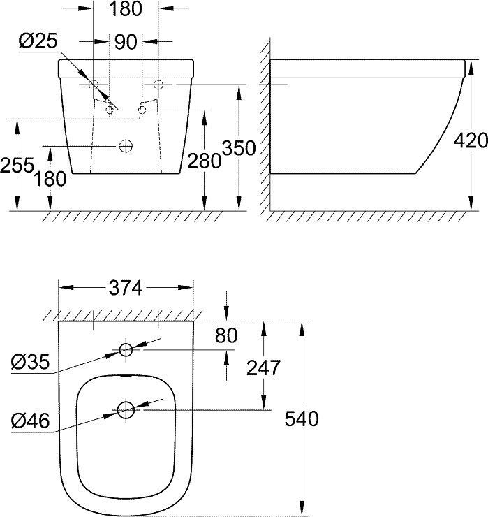 Биде подвесное Grohe Euro Ceramic 3920800H - 1