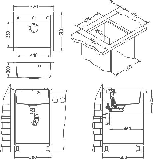 Мойка кухонная Alveus Formic Granital 20 arctic 1128395 - 2