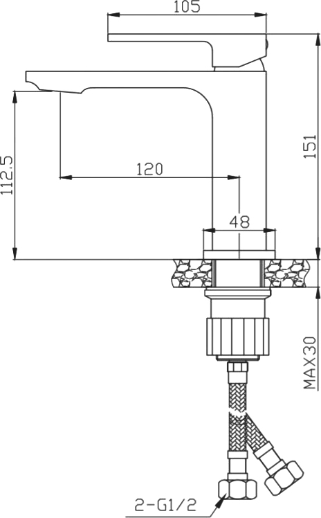 Смеситель для раковины BelBagno Luce хром  LUC-LVM-CRM - 1