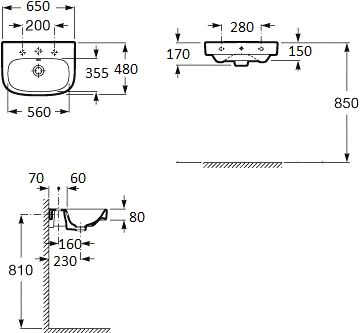 Раковина Roca Debba 60x48 32799400Y - 3