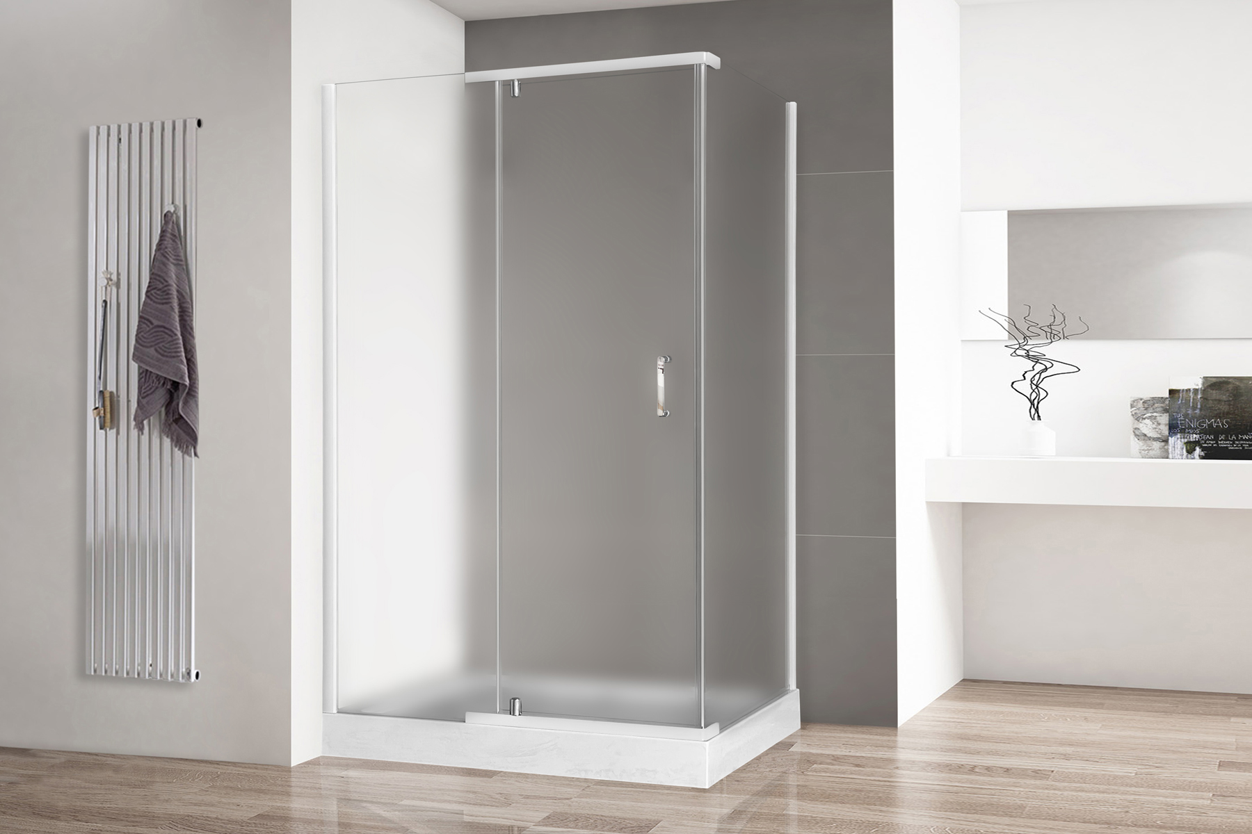 Душевой уголок Royal Bath HPV 120х80 с поддоном профиль белый стекло матовое RB8120HPV-C - 1