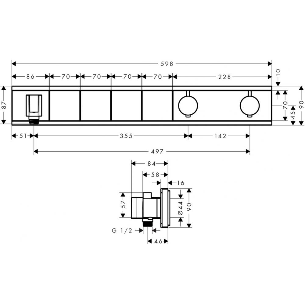 HG 15 357 600 ReinSelect Термостат на 4 потребителя (внешняя монтажная часть) 15357600 - 1