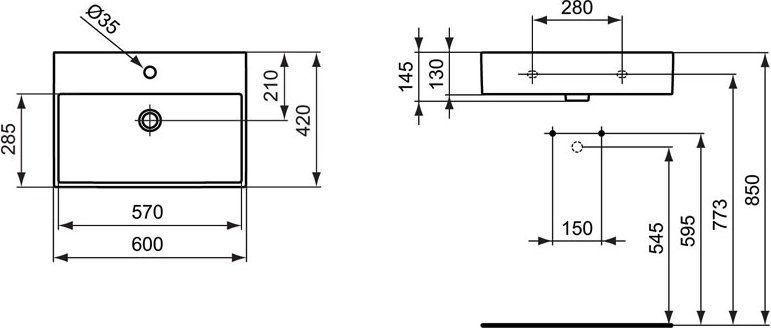 Раковина подвесная Ideal Standard Strada 60 белый K077801 - 5