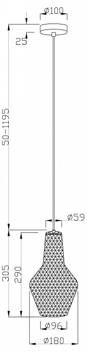 Подвесной светильник Maytoni Tommy P054PL-01B1 - 3