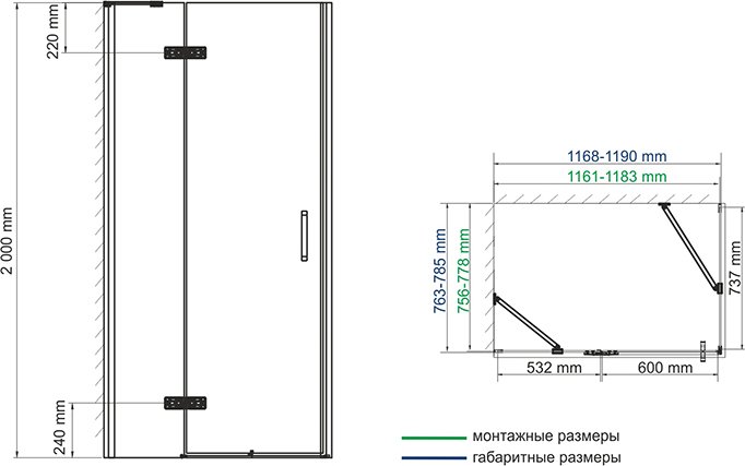 Душевой уголок Wasserkraft Aller 10H06L 120x80 см - 4