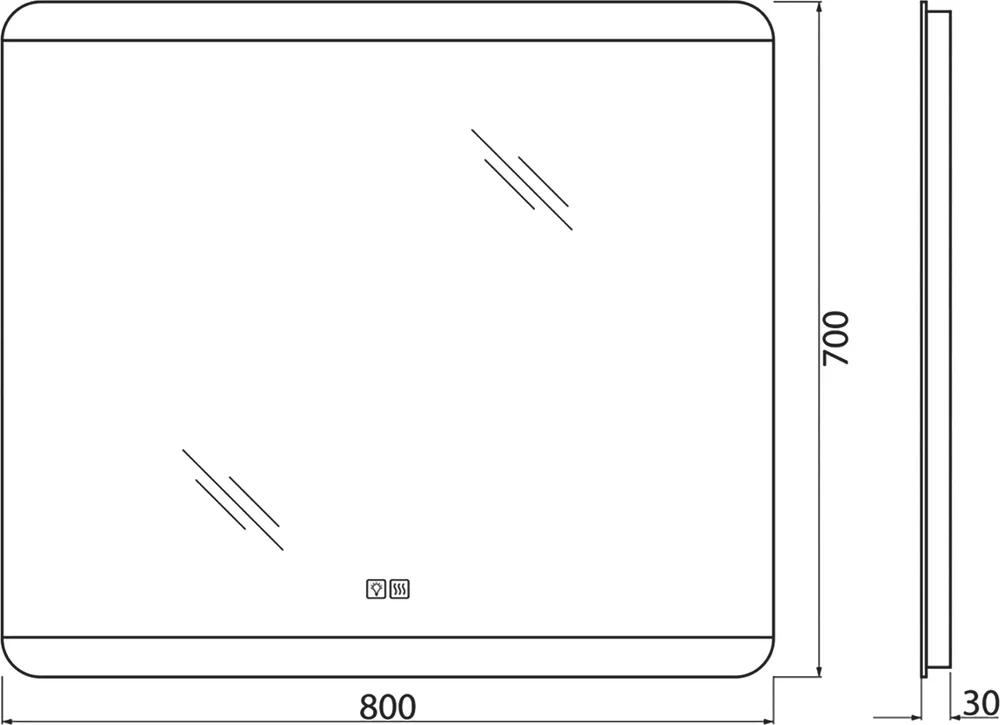 Зеркало BelBagno 80х70 с подсветкой, подогревом  SPC-CEZ-800-700-LED-TCH-WARM - 7