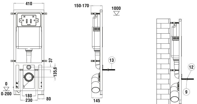 Комплект Weltwasser MARBERG 410 + ROTBACH 004 GL-WT + MAR 410 SE  10000006496 - 2