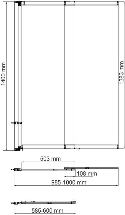 Шторка на ванну Wasserkraft Main 41S02-100WS - 3