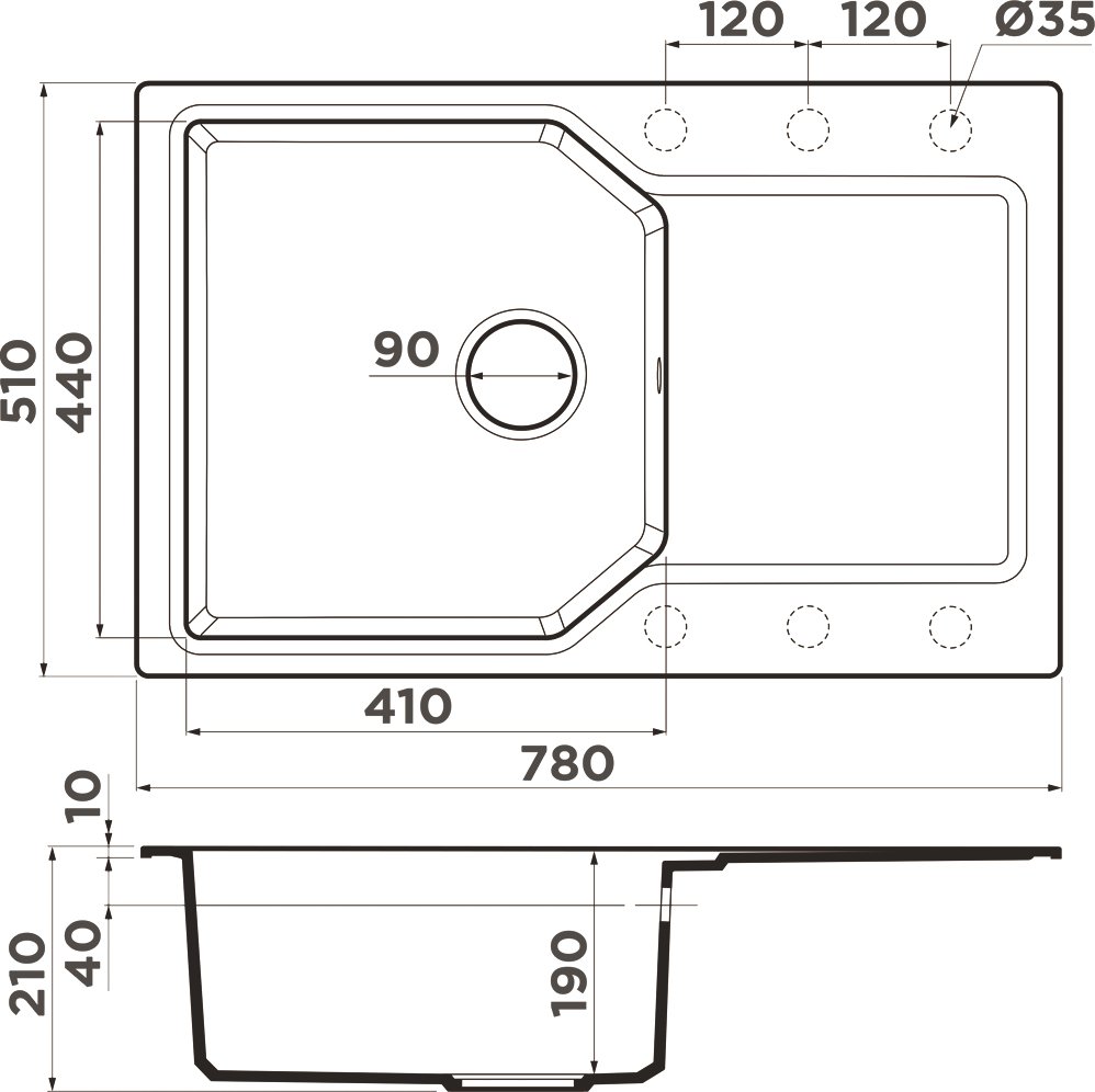 Мойка кухонная Omoikiri Yonaka 78 leningrad grey 4993706 - 2