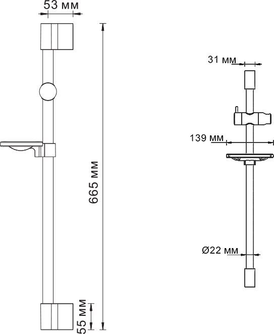 Душевая штанга Wasserkraft A063 - 2