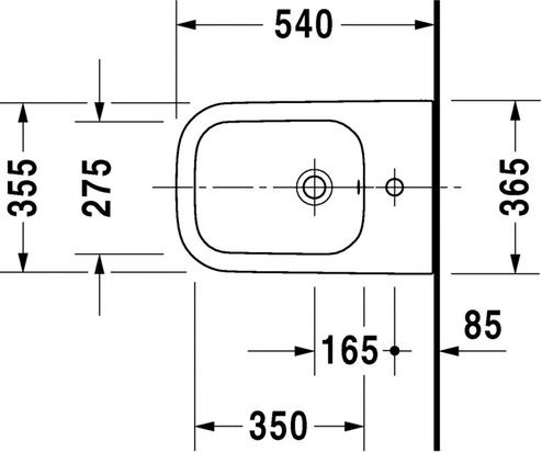 Биде подвесное Duravit Happy D.2  2258150000 - 2