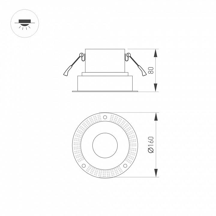 Корпус встраиваемого светильника Arlight Plurio-Base-Built-Trimless-R160 031706 - 1