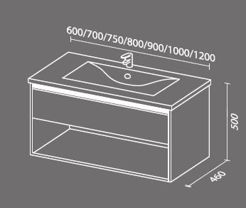 Комплект мебели Sanvit Контур 75 белый глянец - светлое дерево - 4