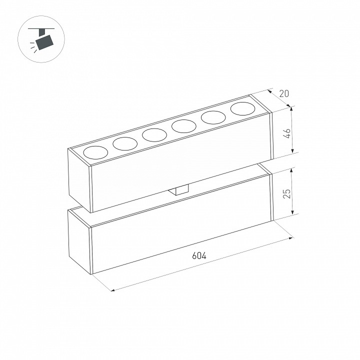 Трековый светильник для магнитного шинопровода Arlight MAG-DOTS-FOLD-25-S600-18W Day4000 034222 - 4