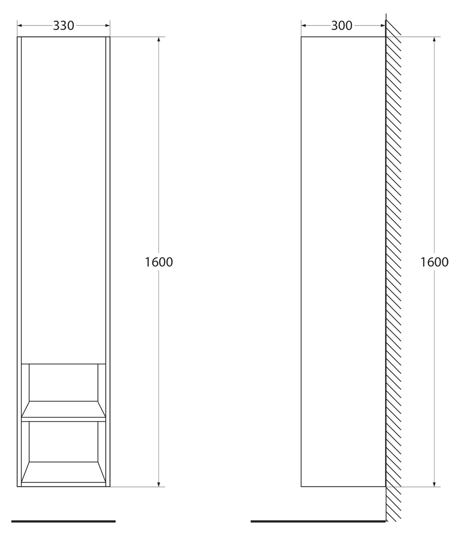 Шкаф-пенал Belbagno Kraft 33х160 L темное дерево KRAFT-1600-1A-SC-RT-L - 4