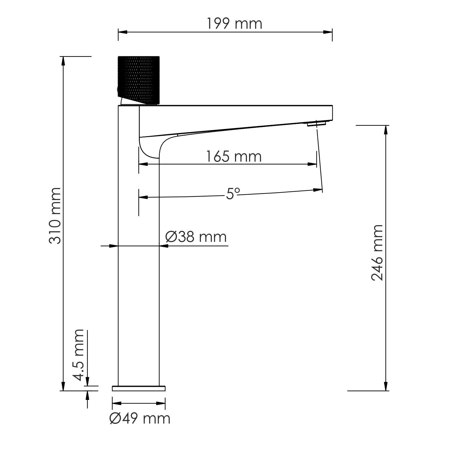 Смеситель для раковины WasserKRAFT Ems глянцевое золото 7603H - 2