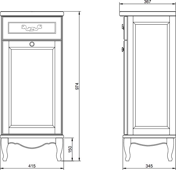 Тумба под раковину ValenHouse Лиора 41.5 см  L40_KDСХ - 4