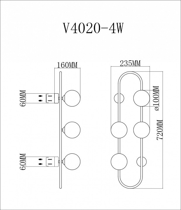 Накладной светильник Moderli Krona V4020-4W - 1