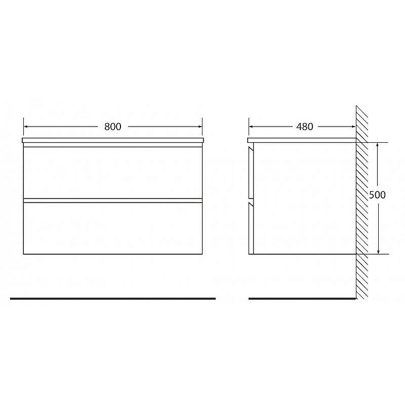 Тумба под раковину BelBagno Luce 80 коричневый LUCE-800-2C-SO-PT - 3